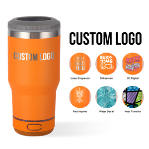 4 trong 1 thép không gỉ <span class=keywords><strong>bluetooth</strong></span> loa có thể Cooler 14oz đôi Tường Cách Nhiệt bia giữ chai với âm nhạc - Product Image 4