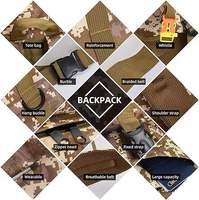 Mochila de Senderismo Resistente de 70L, Mochila de Expedición de Alta Resistencia con Bolsa de Cintura Extraíble, Correas MOLLE para Camping y Trekking