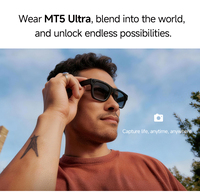 Nouvelles Lunettes Intelligentes IA de Haute Qualité MT5 ULTRA avec Activation Vocale, Traduction Intelligente, Caméra 1080P, IPX-5, Boîtier de Charge Magnétique et Fonction d'Appel