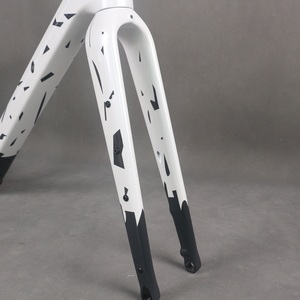Full Hidden Disc Gravel <b>Frame</b> Carbon Fiber Gravel Bike <b>Frame</b> GR048 Gray and White Speckled Design T47 Bottom Bracket Custom - Product Image 5