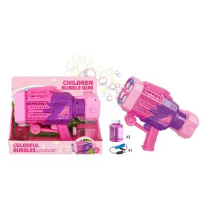 Pistolet souffleur à bulles automatique <span class=keywords><strong>TOP</strong></span> vente avec <span class=keywords><strong>4</strong></span> cylindres 32 trous jouets barboteur à espace long avec lumière pour les tout-petits de jardin jouer - Product Image 3
