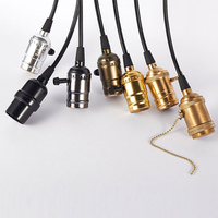E27/E26 Vintage Edison Lampe Base Solide En Laiton Douille Chaîne De Traction Support de Lampe de Plafond Pendentifs D'éclairage