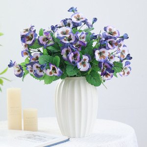 <b>Artificial</b> Pansies Flower <b>Bouquet</b> Silk Flowers High Simulation Nordic Style Wedding Home Decoration Reusable Recyclable - Product Image 2