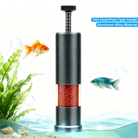 Distributeur de nourriture manuel en alliage d'aluminium pour poissons rouges, betta et carpes - Accessoire d'aquarium de type presse