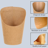 Vasos de Papel Crepé Desechables Personalizados con Impresión, Vasos Franceses de Pared Simple, Conos de Helado Ecológicos