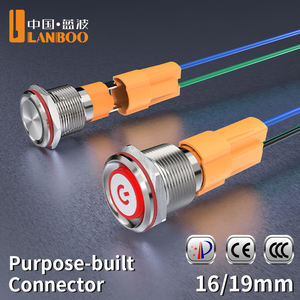 Saklar Tombol Tekan Logam LANBOO-LB16B dengan Konektor, Arus Tinggi 10A, Aplikasi Industri/Medis/Kelautan, Latching/Momentary - Product Image 5