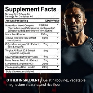 Cápsulas de Hierbas Naturales para Hombres, Horny Goat Weed, Venta al Por Mayor de Fábrica, OEM, 100% Natural, Apoyo a la Salud, Energía y Resistencia - Product Image 2