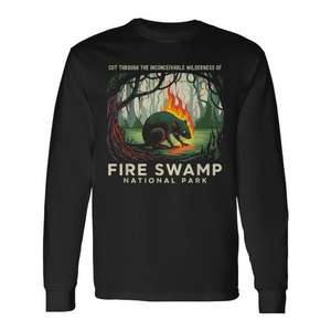 T-shirt à manches longues du parc national Fire Swamp, vêtements d'aventure en montagne pour le camping et la randonnée - Product Image 1