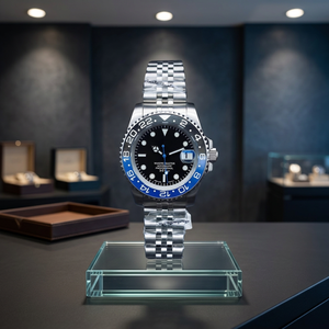 แบล็ค บลู แบท จูบิลีแบนด์ เอส-โลโก้ SEIKO MOD สแตนเลสสตีล สปอร์ต ไดเวอร์ 50 บาร์ กันน้ำ อะนาล็อก คริสตัล 20 มม. ชาร์ม - Product Image 3