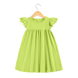 2023 NO MOQ Kids Girls abiti all'ingrosso Little Baby Blank Cotton Dress abbigliamento da ragazza - Product Image 6