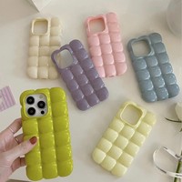 Coque de téléphone à bulles et à ondes, coque à bulles électro-plaquée argent pour iPhone 12 13 14 15 16 Pro Max 17, coque de téléphone électro-plaquée à bulles