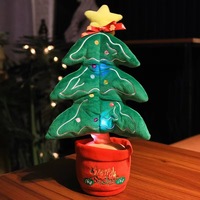 Jouet en peluche de Noël interactif chantant et dansant, avec fonction d'enregistrement, modèles Père Noël, Arbre, Renne, Cactus, cadeau pour enfants