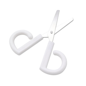 Stainless Steel Scissors White Straight Head Small Size For Paper Cutting Office Student Use - Product Image 1