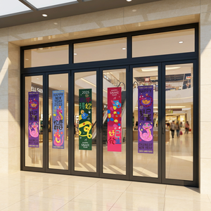 Porte coulissante pliante en alliage d'aluminium pour magasins, ateliers, jardins et sites touristiques - Product Image 1