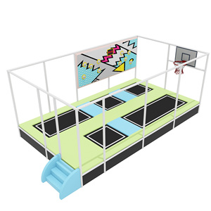 Trampolín de plástico para uso doméstico para niños con aro de baloncesto y diversión de Pat-a-Pat para uso <span class=keywords><strong>en</strong></span> parque o trampolín - Product Image 1