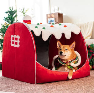 新しいコレクションクリスマスのそりの整形外科犬のベッドは、休日のために暖かくスタイリッシュなデザイン - Product Image 4