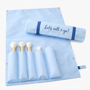 Embroidered Eco-Friendly Polyester Storage <b>Bag</b> with Zipper Closure Custom Logo & Color Large Capacity Makeup Organizer - Product Image 2