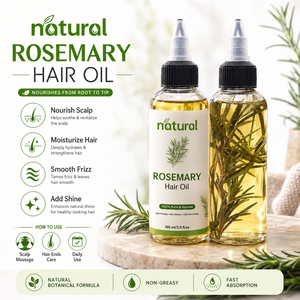 Huile Essentielle de Romarin 100% Biologique, Végane, à Base de Plantes, pour une Croissance Rapide des Cheveux, Soin Nourrissant du Cuir Chevelu, Sérum pour la Repousse des Cheveux - Product Image 1