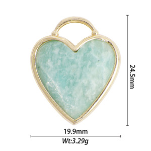 Crystal Heart And Star Charms Natural Stone Bezel Setting Pendant For Jewelry Making Unisex Everyday Wear - Product Image 4