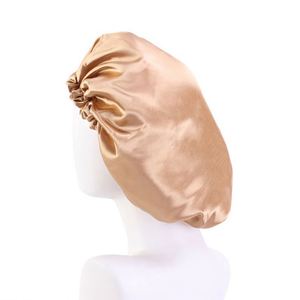 Gorros de Satén Ajustables de Doble Capa para Mujer, con Cordón, para Dormir, de Seda, con Logotipo Personalizado Promocional - Product Image 4