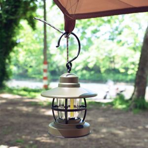Vintage Design Handheld <b>Mini</b> Camp <b>Lantern</b> 4 Battery Power Supply Lights Lamp LED Hiking Plastic for Outdoor Tent Customized Logo - Product Image 2