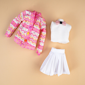 Completo in stile invernale <span class=keywords><strong>per</strong></span> bambole da 30CM/11 pollici mutevole gilet di pelliccia e gonna in materiale plastico - Product Image 2