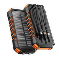Chargeur solaire portable Aufiner haute capacité 18000mAh/20000mAh avec lumières LED étanches, banque d'alimentation solaire pour téléphone portable
