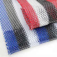 Tela de Malla 3D Transpirable 100% Poliéster para Fundas de Asiento, Rojo y Negro, Peso Medio