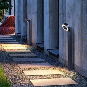 Lampe de jardin LED extérieure étanche IP42, argent et noir, pour allée de jardin - Product Image 3