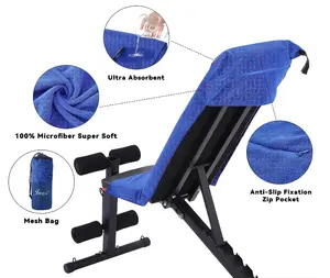 Umwelt freundliche Custom Logo Gym Handtücher mit Logo Zip Pocket 100% Baumwolle Sport tuch für Fitness