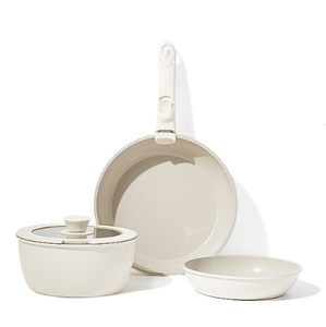 Batterie de cuisine antiadhésive en céramique chaude <span class=keywords><strong>TikTok</strong></span> avec poignée amovible, casseroles et poêles non toxiques et écologiques - Product Image 1