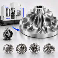 Roue de compresseur en aluminium billette usinée CNC 5 axes OEM à impeller ouvert Vortex de précision pour turbocompresseur et souffleur turbo