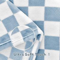 Maßgefertigte Ultra-Weiche Gemütliche Flauschige Flanell-Fleece Karierte Blaue Babydecke Säuglings- und Kleinkinddecke für Bett Sofa Geschenk