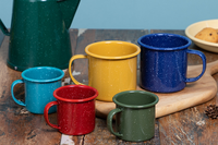 Tasses à café émaillées personnalisées de grande marque, vente directe d'usine à prix abordable, idéales pour le camping, vente en gros
