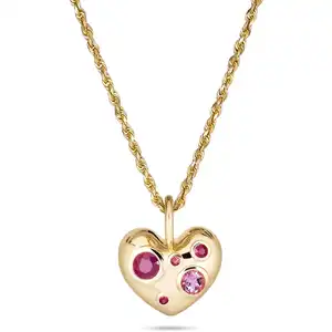 VLOVE all'ingrosso gioielli in oro 18K 14k & 18k gioielli in oro massiccio rosa Power cuore collana