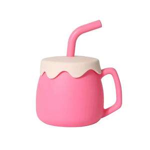Vaso de silicona de grado alimenticio para bebés, diseño de vientre grande, venta al por mayor, personalizado, 2 en 1, vaso antiderrame para niños - Product Image 5