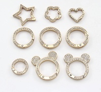 Connecteur anneau à ressort diamanté pour porte-clés vintage étanche en alliage de zinc plaqué de qualité supérieure, bijoux, sacs, pièces de bricolage
