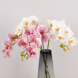 Phalaenopsis Orchid Artificial Flowers 7-<b>Head</b> Soft PVC High Simulation Wedding Decor European <b>Style</b> Home Decoration - Product Image 1