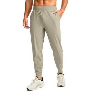 2025 Pantalones deportivos ligeros para hombre, bolsillos con cremallera, gimnasio, Golf, entrenamiento, Joggers, caqui, L, para correr en pista - Product Image 6
