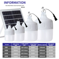 Bombilla LED de Emergencia en Oferta con Control Remoto, Bombillas LED Recargables Solares para el Hogar con Panel Solar