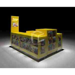 High quality MDF mall T-shirt kiosk design for clothes kiosk design