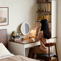 Bureau d'angle, table combinée avec étagère et bibliothèque, table de dressing et d'écriture pour chambre, table d'ordinateur d'angle, usage domestique
