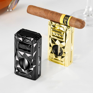 Encendedor de cigarros de tres fuegos de alta calidad, encendedor de antorcha en forma de diamante tridimensional multifuncional, encendedor de regalo inflable - Product Image 1