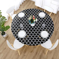 Housse de table extérieure anti-poussière en flanelle avec bande élastique, nappe de pique-nique imprimée 4FT/6FT avec élastique