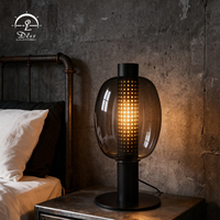 Lampe de table LED moderne en marbre avec abat-jour en verre, alimentation CA, pour la décoration d'hôtels et de villas, éclairage de bureau