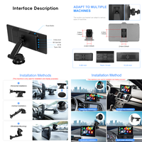 Podofo 10.25 "2 + 32G Android Portable sans fil Carplay écran Android Auto autoradio Autoradio stéréo GPS Wifi TYP-C vente en gros
