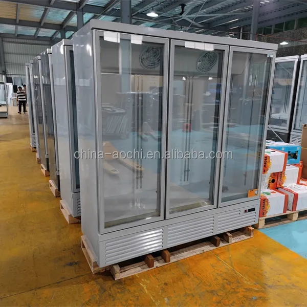 3 door fridge showcase cooler bottle chiller for convenience store