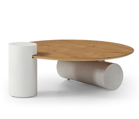 Table basse et table d'appoint modernes haut de gamme en placage de chêne sauvage – Légères et faciles à assembler – Meubles de salon