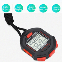 Chronomètre numérique électronique professionnel portable 500 canaux Affichage LCD 3 lignes Rétroéclairage Étanche Chronomètre de sport Suivi