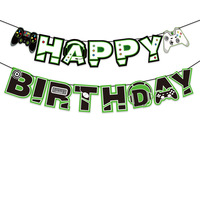Artículos para Fiesta de Cumpleaños de Niño, Kit de Decoración para Fiesta de Videojuegos, Pancarta de Juego, Adornos para Cupcakes, Globo de Aluminio